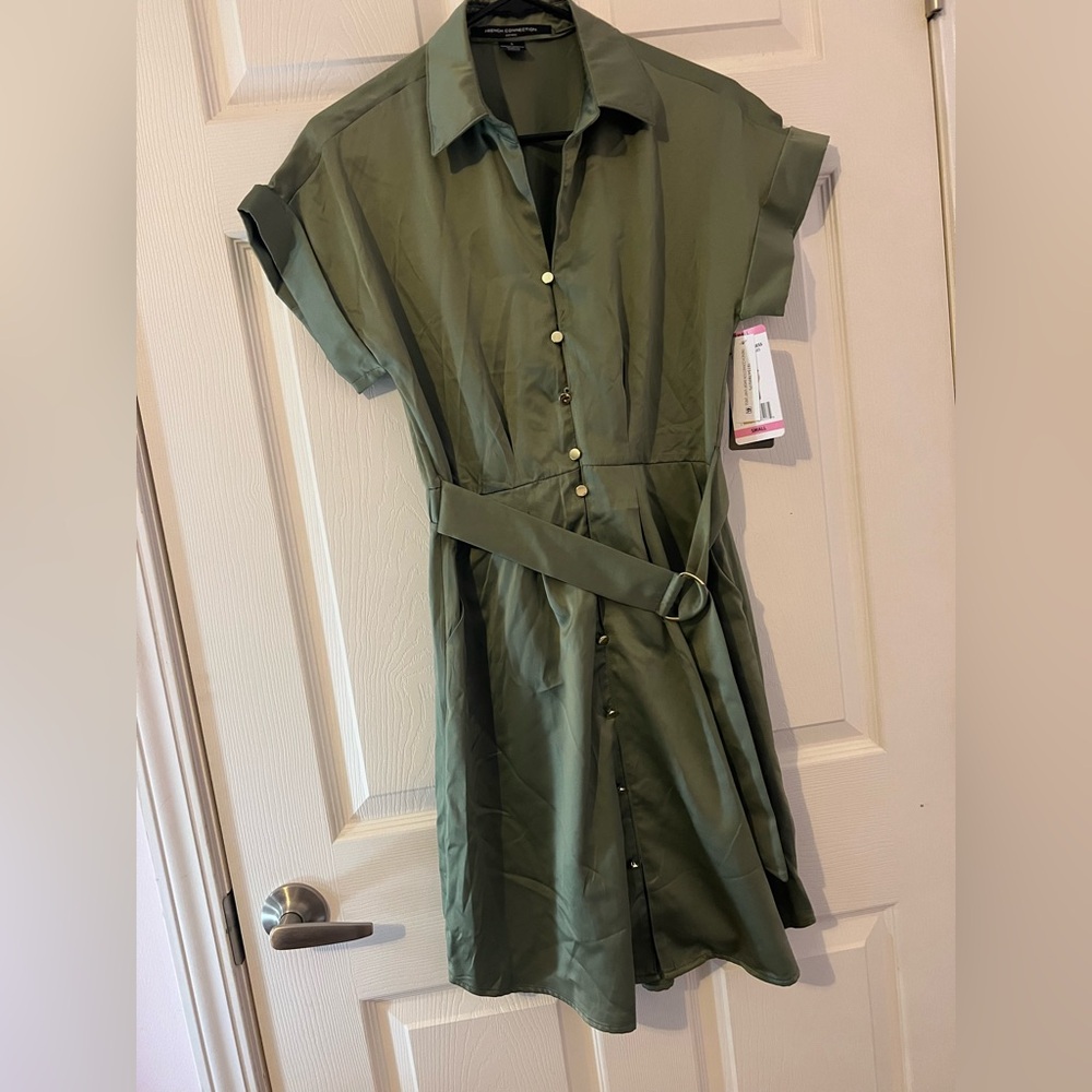 French Connection Olive Green Dress Size Small NWT